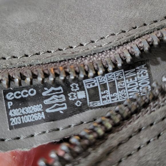 Ecco Soft 7 Woman's Nubuck Zip Bootie Leather Grey Size 37 (8 - 8.5) - Picture 13 of 15